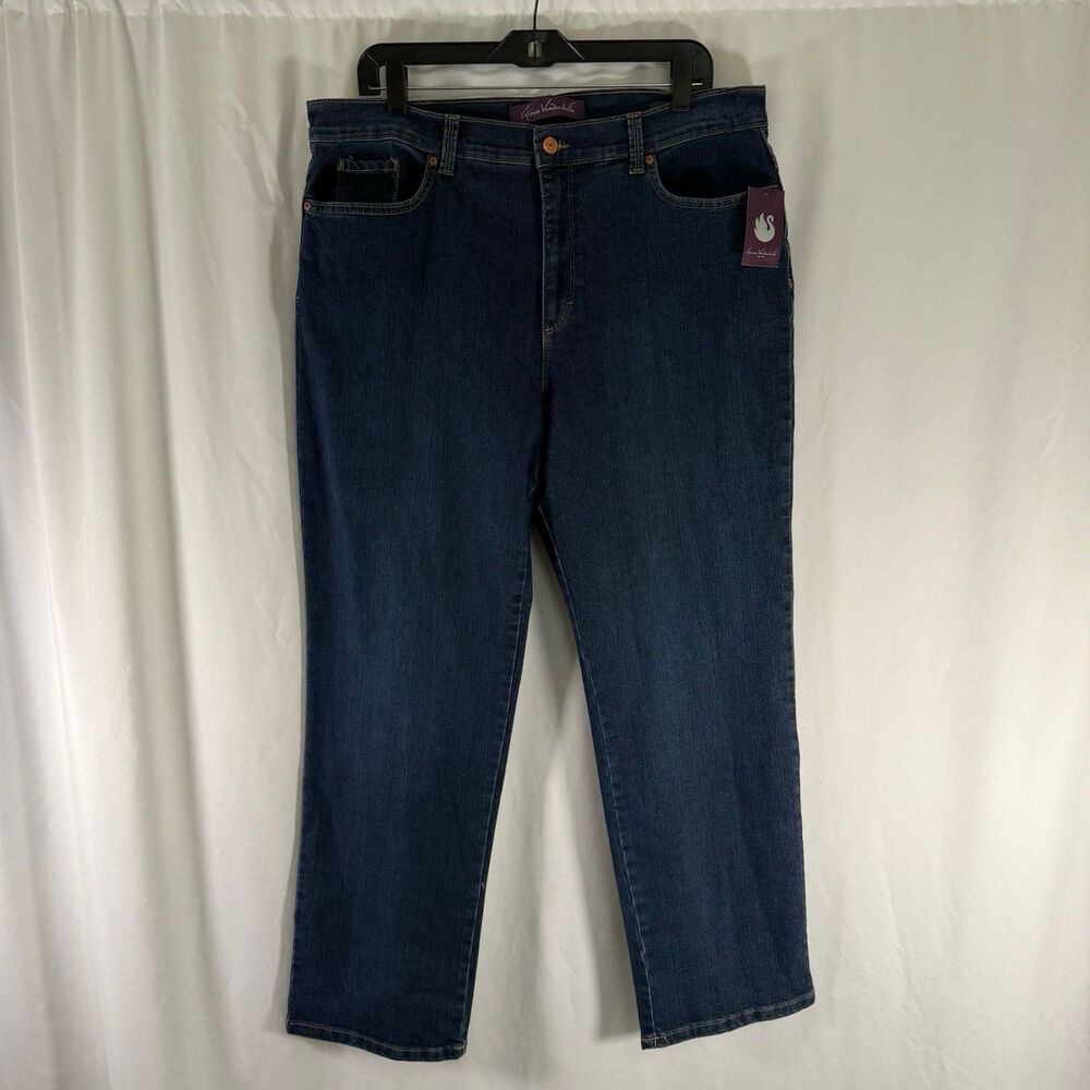 New Gloria Vanderbilt Amanda Jeans Women 18 Dark Wash Blue Denim Supreme Stretch